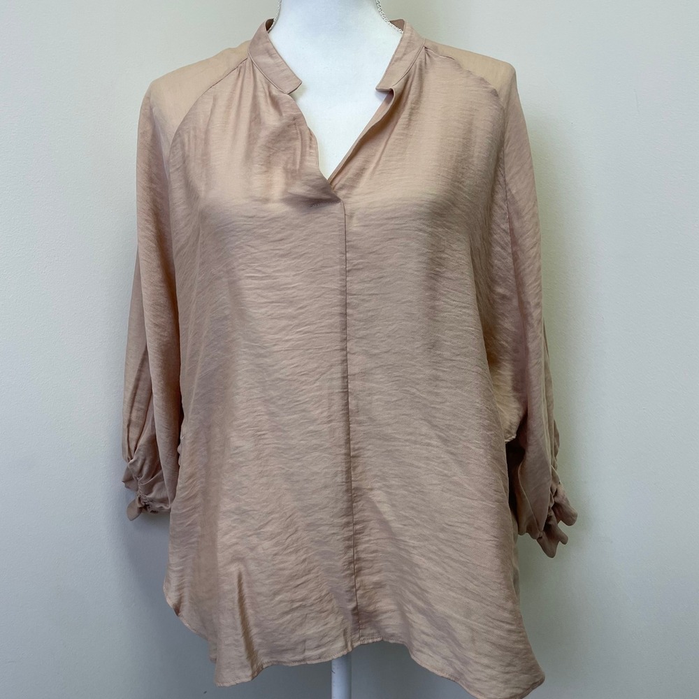 LA MINE DOR Blush Pink Open Back Drawstring Dolman Sleeve Blouse Made in Korea